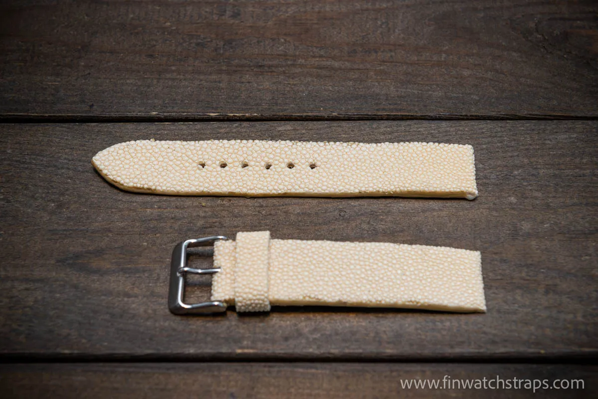 Stingray leather watch strap/ Pearl beige color