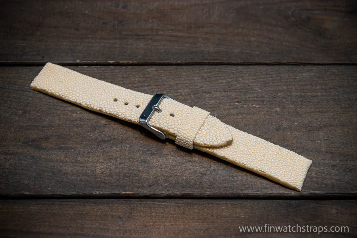 Stingray leather watch strap/ Pearl beige color