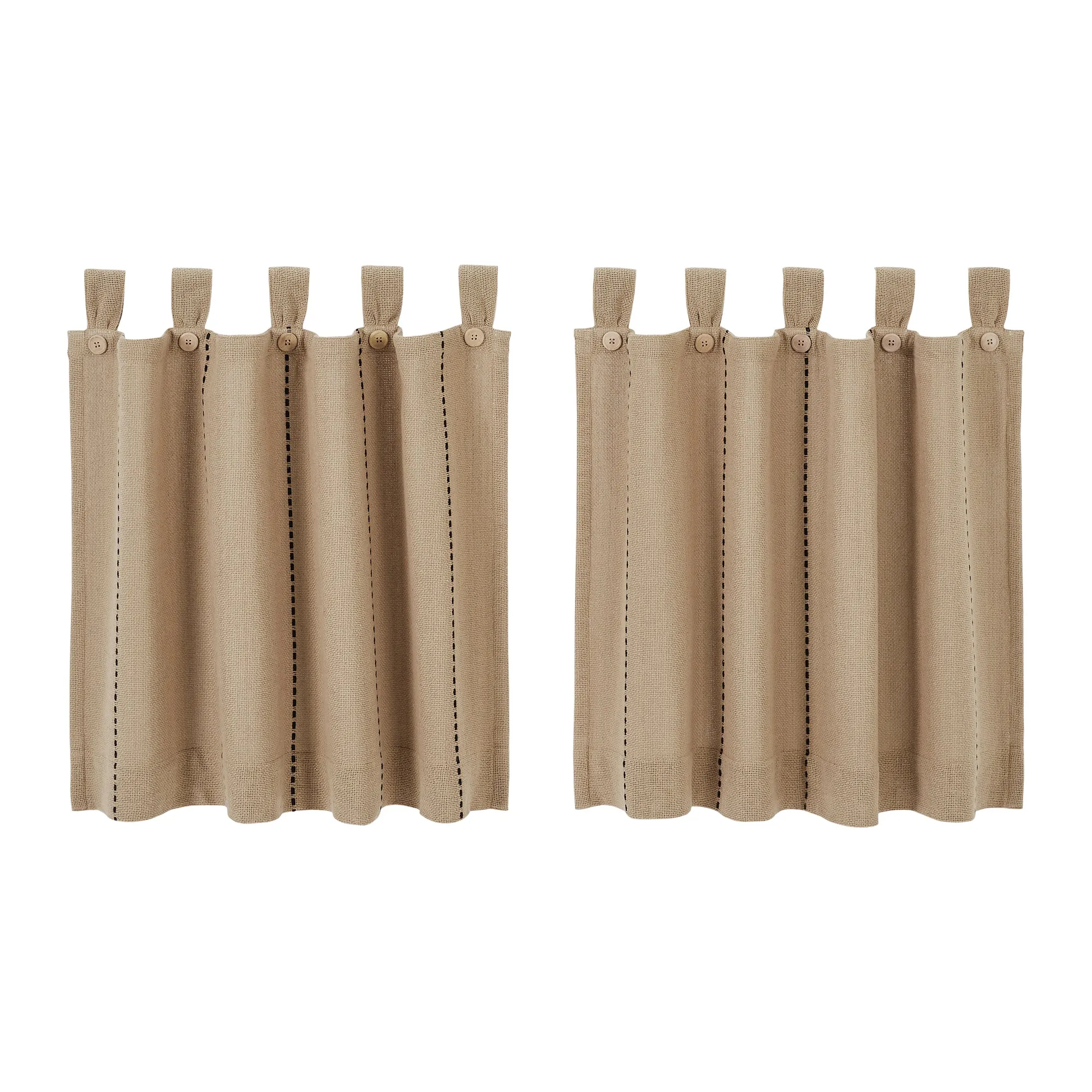 Stitched Burlap Natural Tier Set of 2 L24xW36