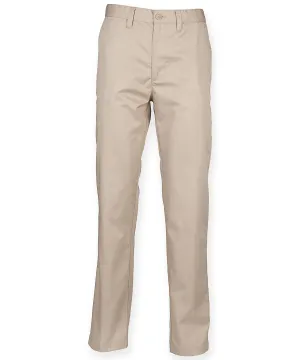 Stone - 65/35 flat fronted chino trousers