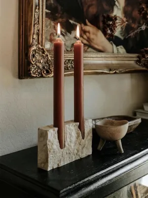 Stone Candle Holder - 2 Holes decorative candle holder