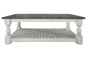 Stone - Cocktail Table - Antiqued Ivory / Weathered Gray