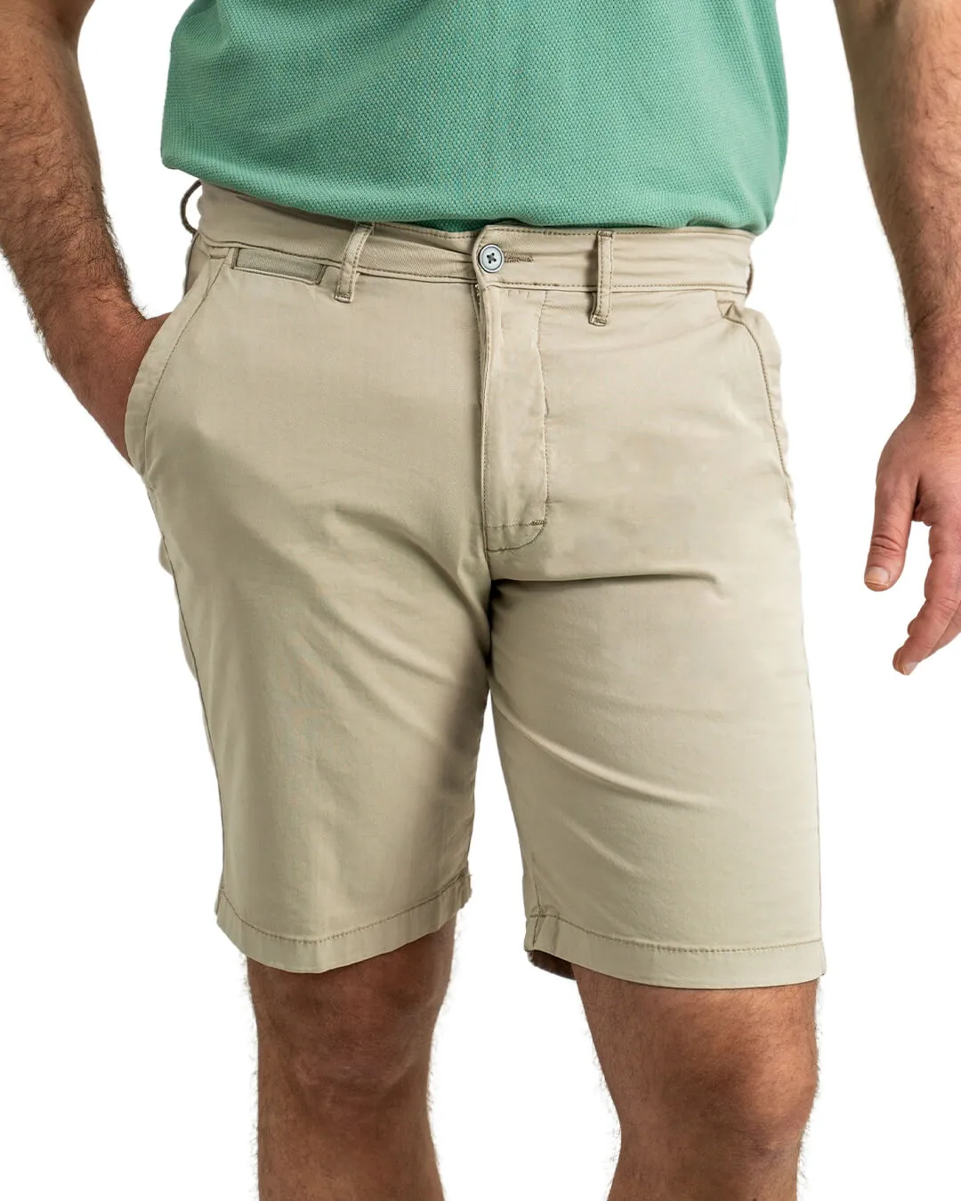 Stone Garment Dyed Stretch Cotton Shorts