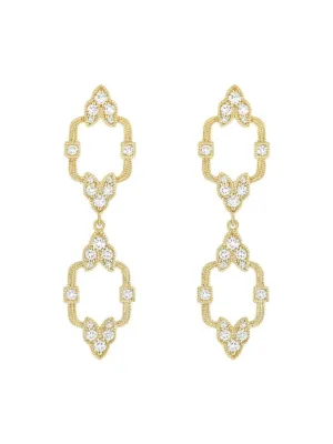 Stone Metropolis Long Earrings in Yellow Gold