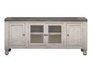 Stone - TV Stand / Wall Unit - Antiqued Ivory / Weathered Gray