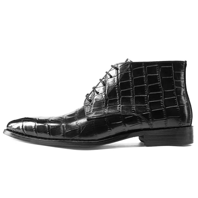 StoneLux Leather Lace-up Brogue Ankle Boots