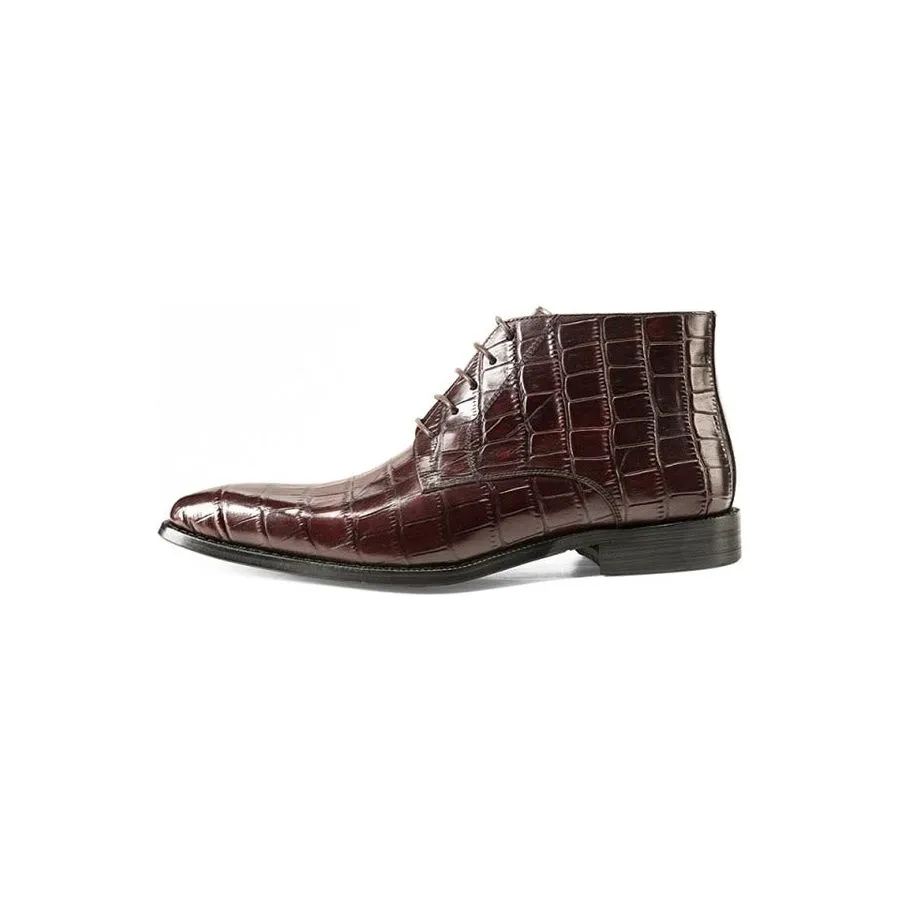 StoneLux Leather Lace-up Brogue Ankle Boots