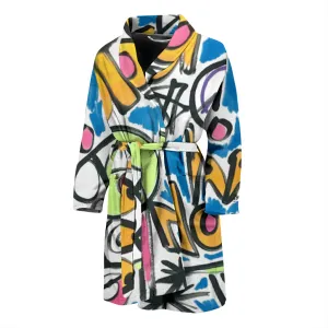 Stop War Now Graffiti Bath Robe - Men