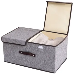 Storage Box with Double Flip Lid & Handles (19.7*11.8*9.8 in)