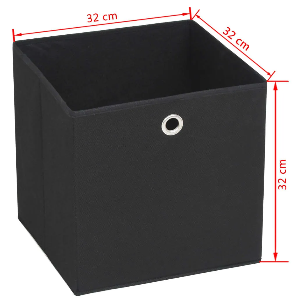 Storage Boxes 4 pcs Non-woven Fabric 32x32x32 cm Black