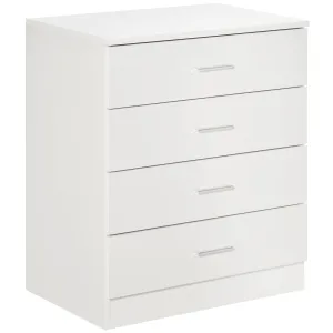 Storage Cabinet Vertical Drawer Chest of 4 w/ Metal Rails Anti-Tip for Playroom, Nursery Room, Hallway, etc