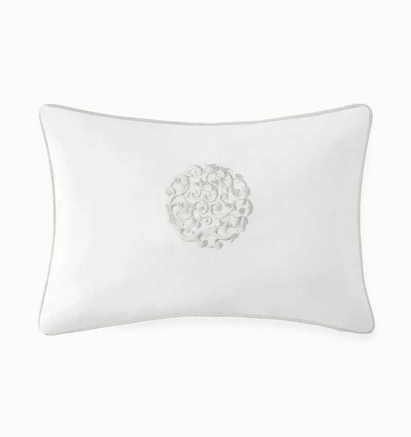 Storia White and Lunar Decorative Pillow by Sferra