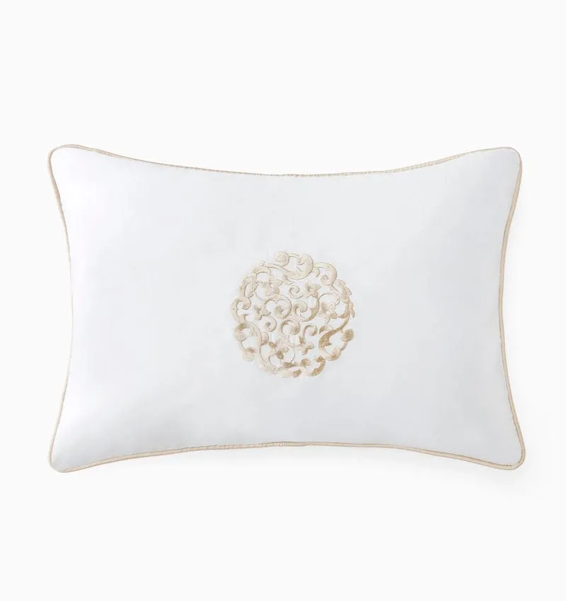 Storia White and Sand Decorative Pillow by Sferra