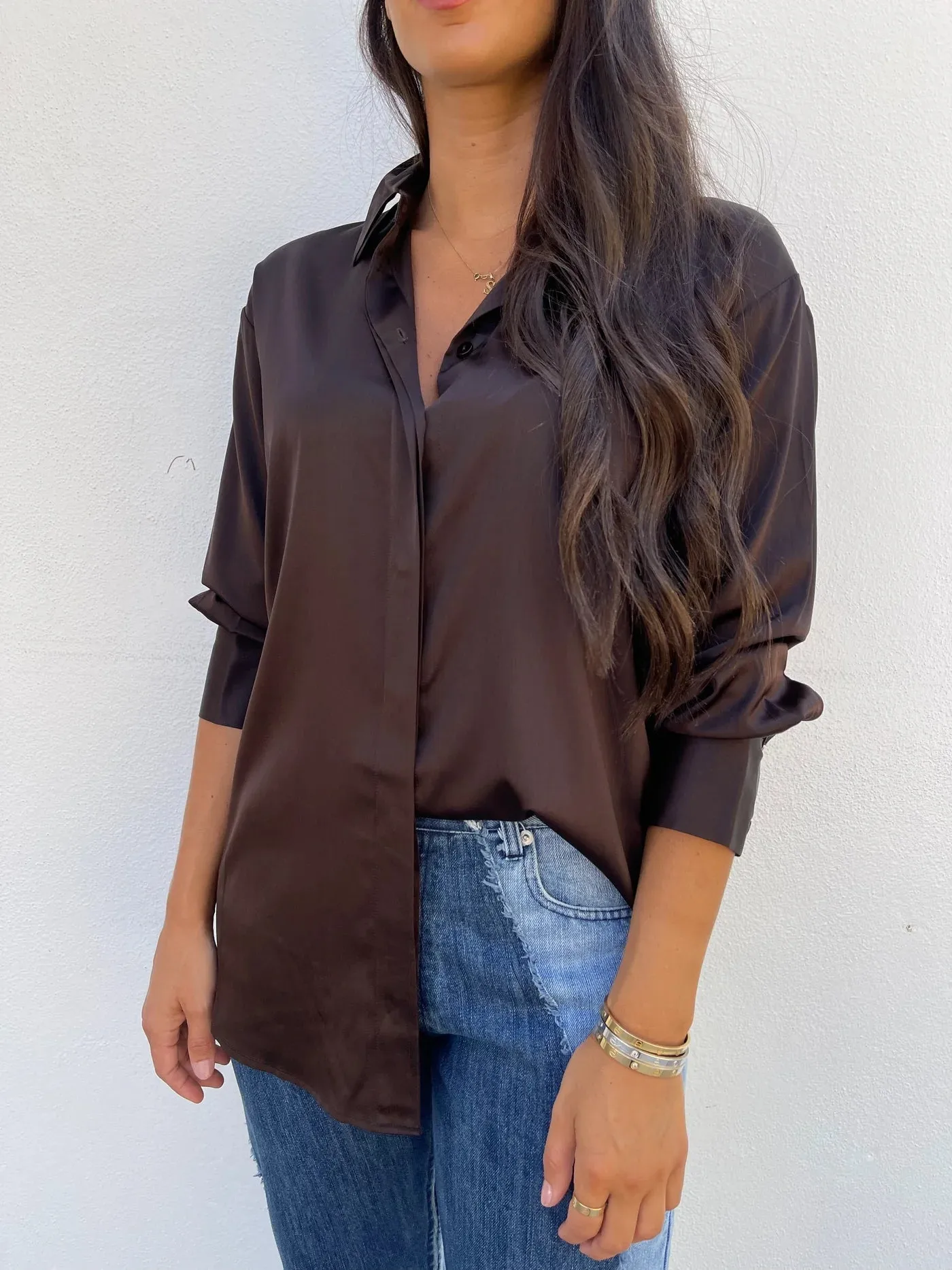 Straight Blouse in Navy