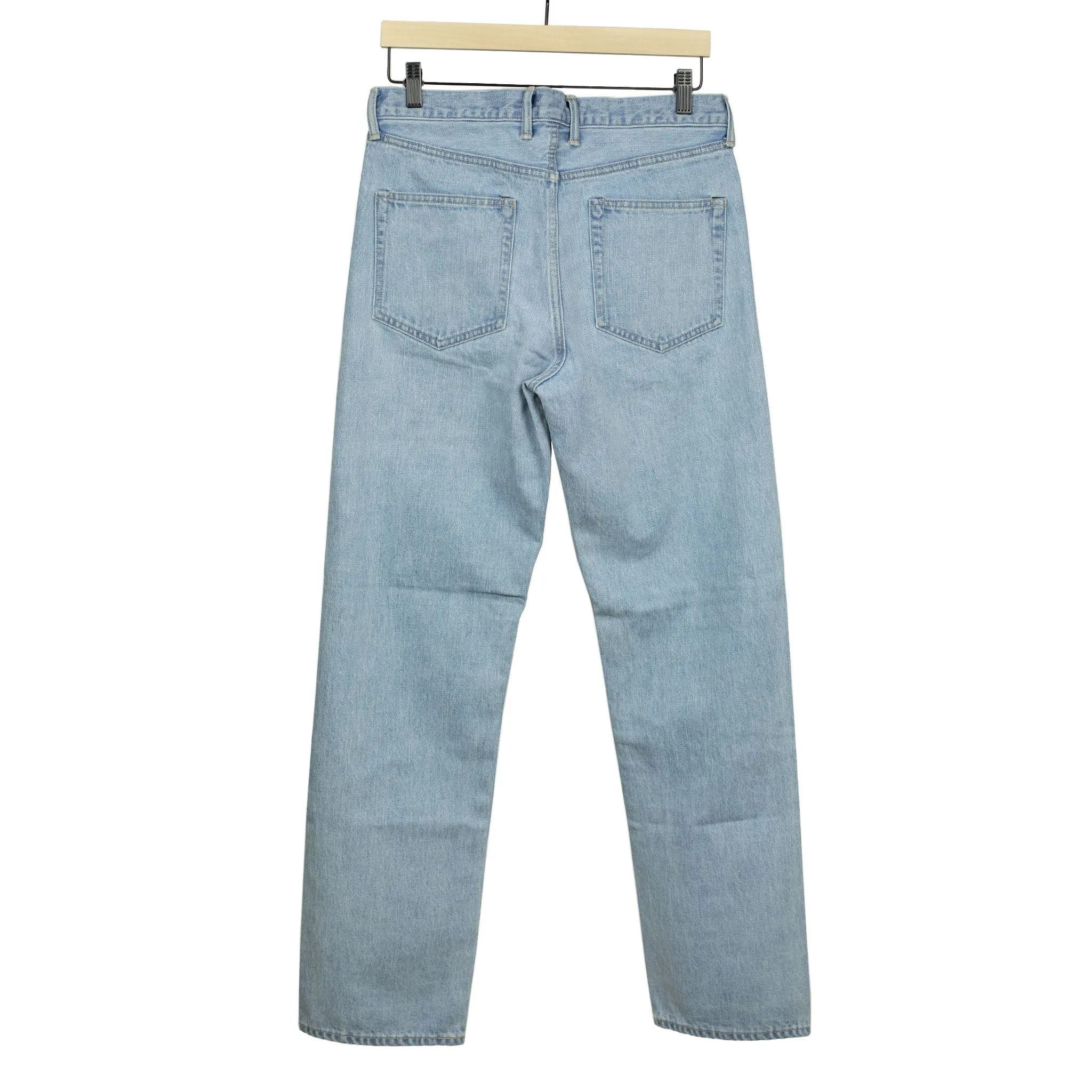 Straight leg jeans in washed selvedge denim (restock)