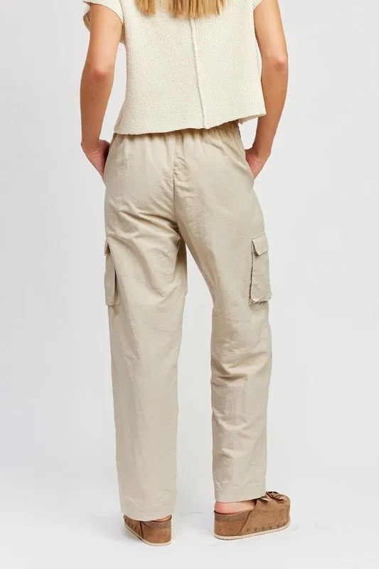 STRAIGHT LEG PANTS WITH ELASTIC WAIST BAND *Online Only*