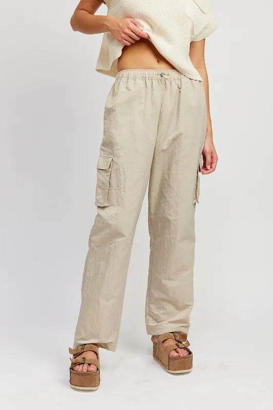 STRAIGHT LEG PANTS WITH ELASTIC WAIST BAND *Online Only*