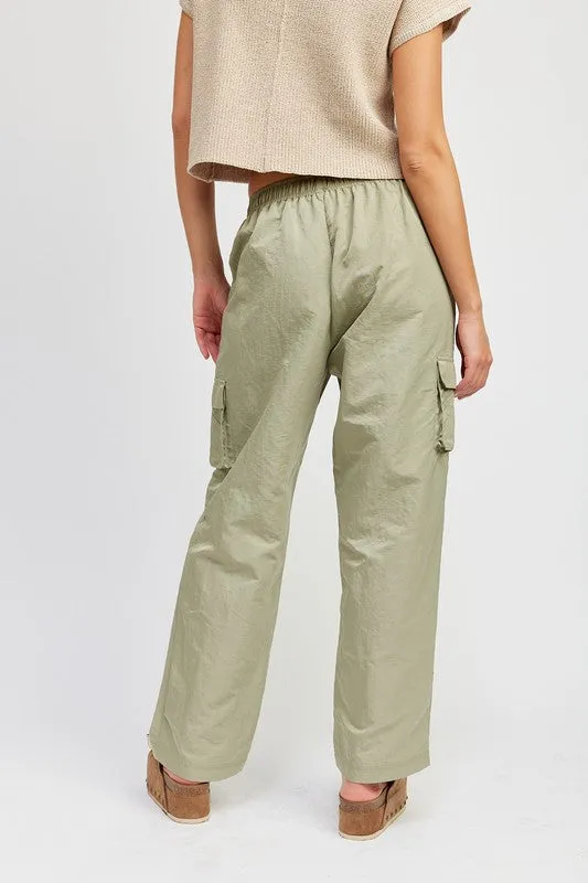 STRAIGHT LEG PANTS WITH ELASTIC WAIST BAND *Online Only*