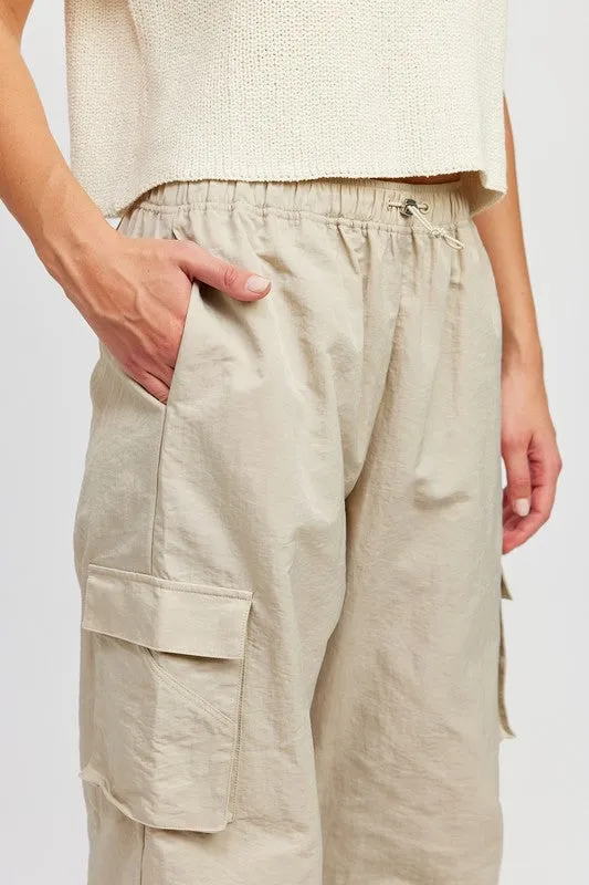 STRAIGHT LEG PANTS WITH ELASTIC WAIST BAND *Online Only*