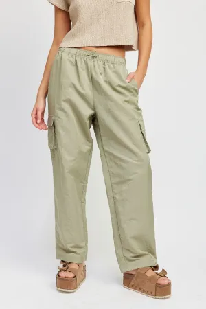 STRAIGHT LEG PANTS WITH ELASTIC WAIST BAND *Online Only*