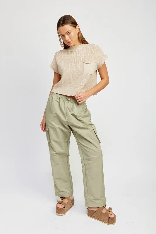 STRAIGHT LEG PANTS WITH ELASTIC WAIST BAND *Online Only*