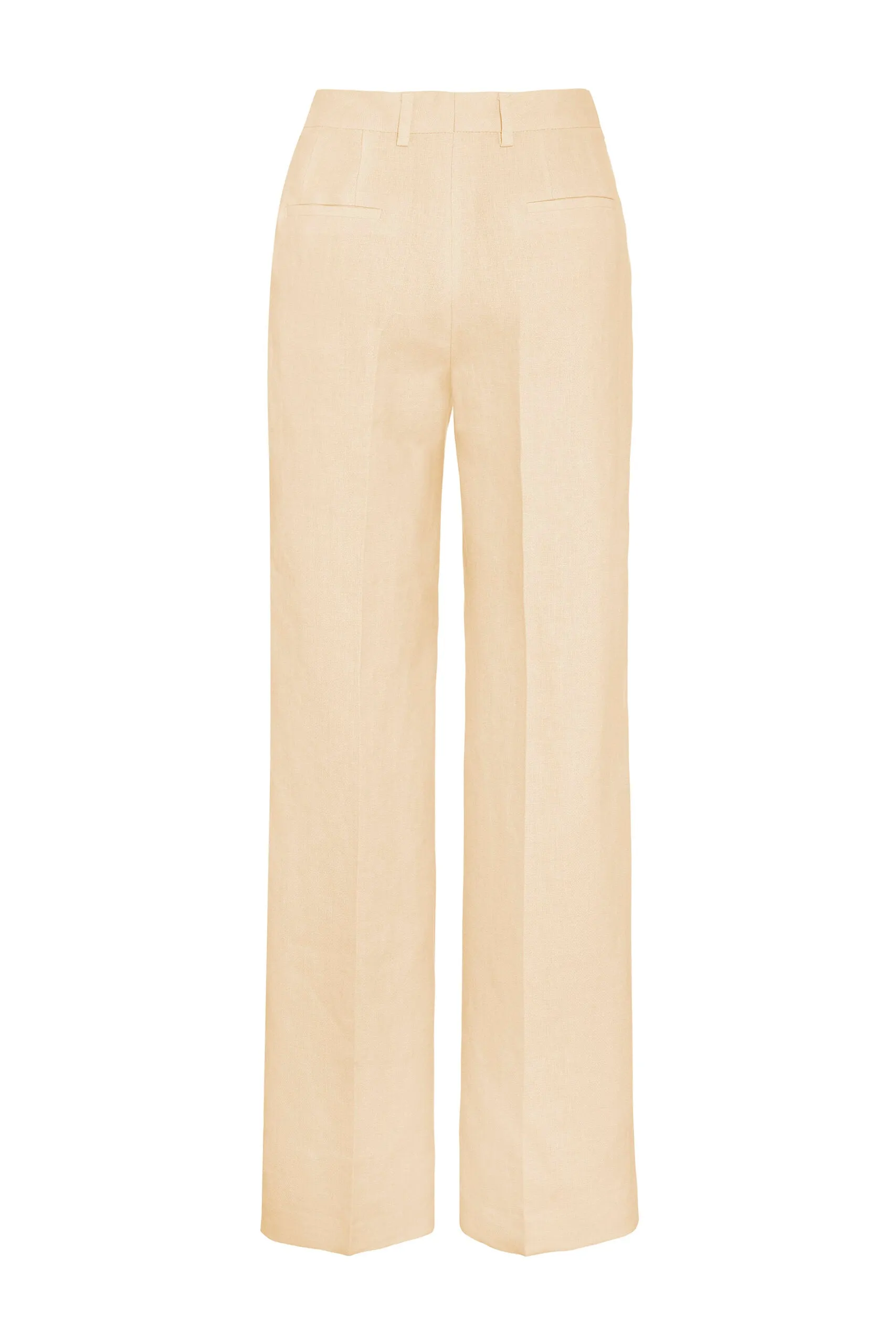 Straight-Leg Trousers in Neutral Linen by Anna James