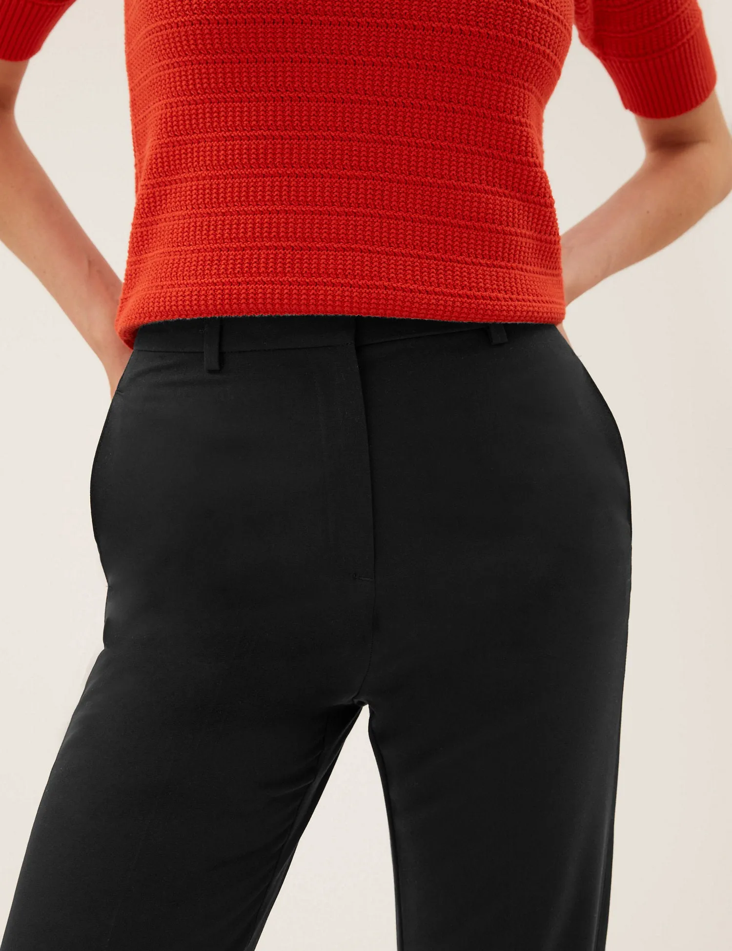 Straight Leg Trousers with Stretch