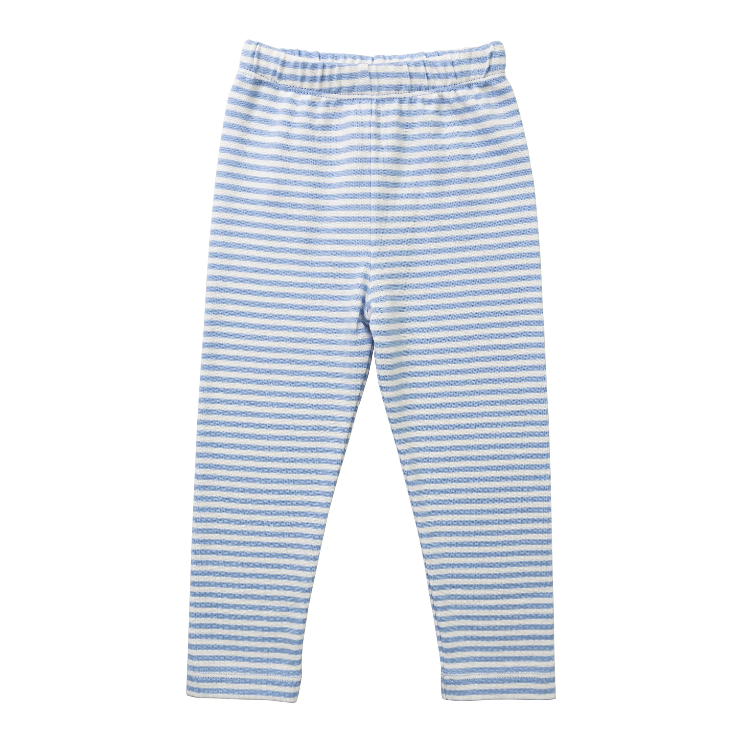 Straight Leggings -Sky Blue/White Stripe