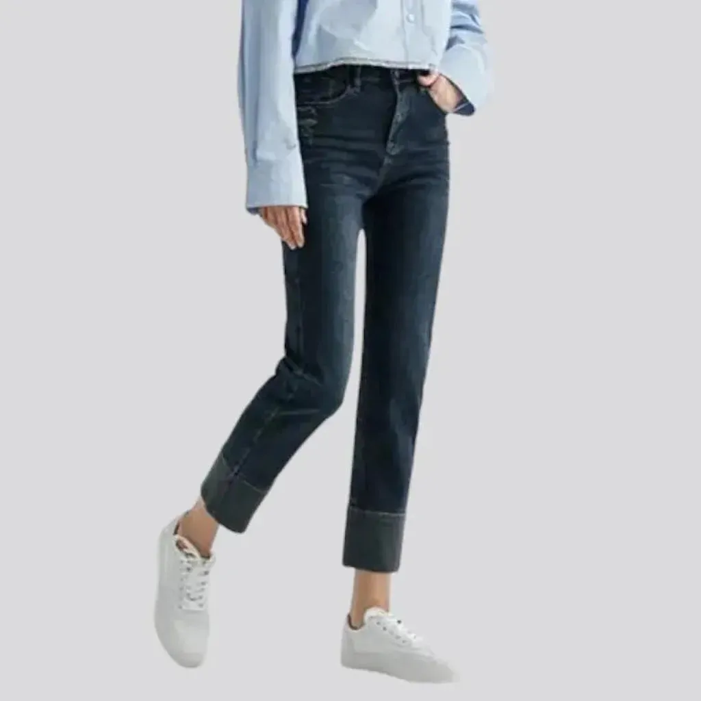 Straight women's dark-wash jeans