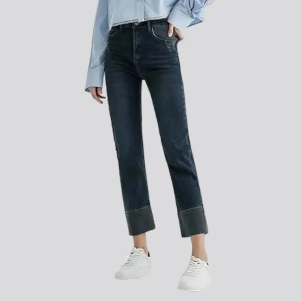 Straight women's dark-wash jeans