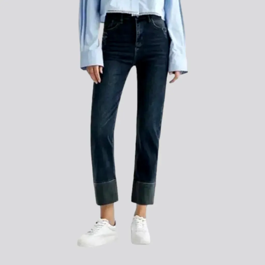 Straight women's dark-wash jeans