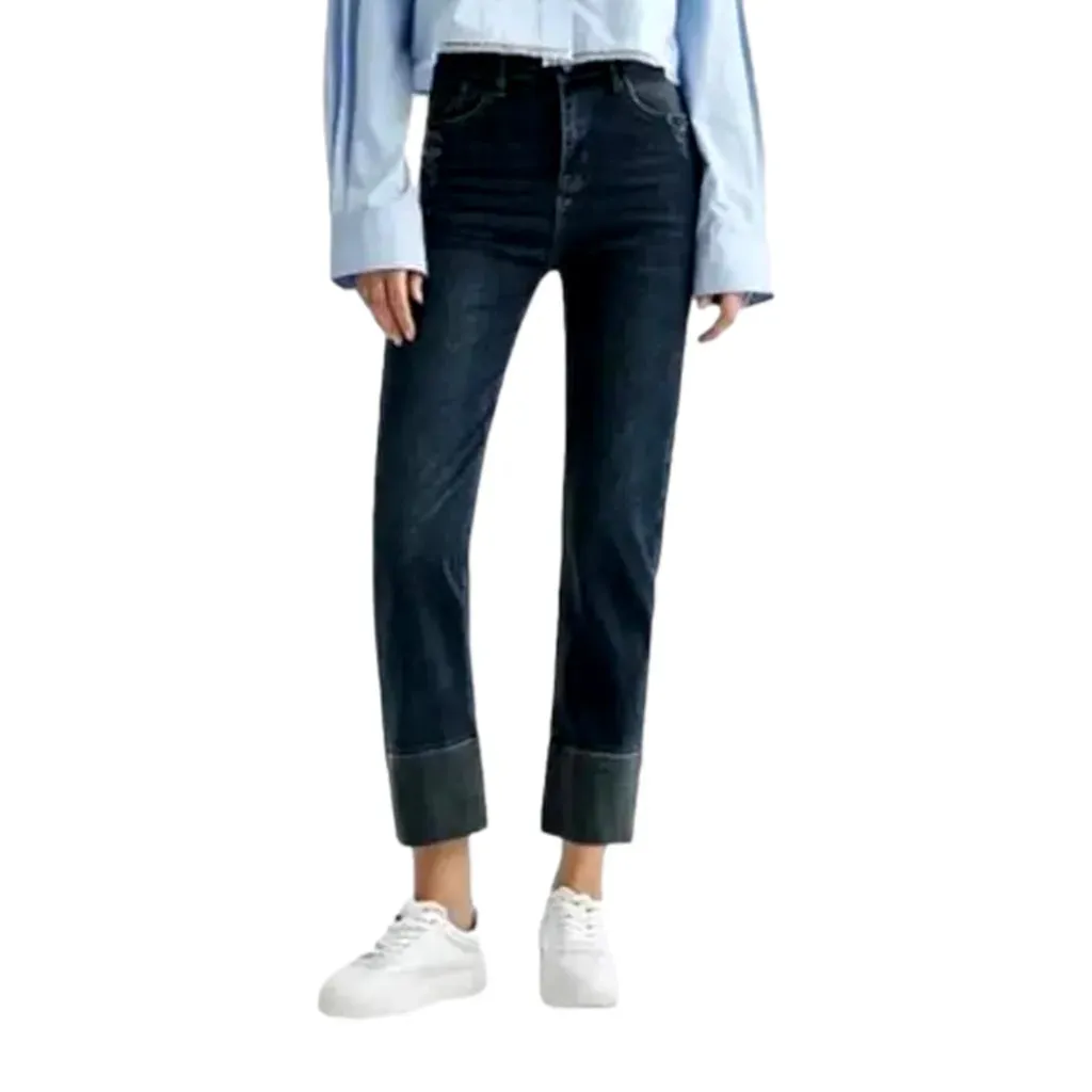 Straight women's dark-wash jeans