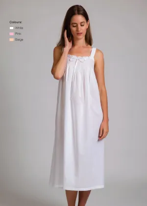 Strap Smock Nightie White/Pink