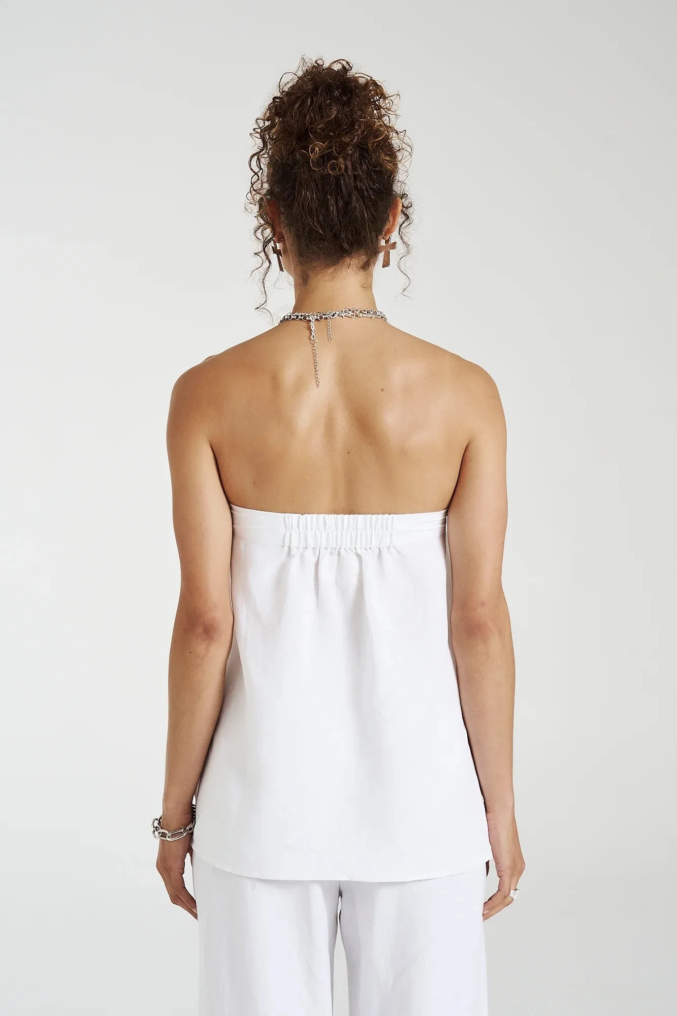 Strapless Shift Top - Angelic White