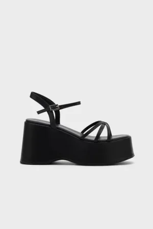 STRAPPY PLATFORM WEDGE HEEL SANDAL