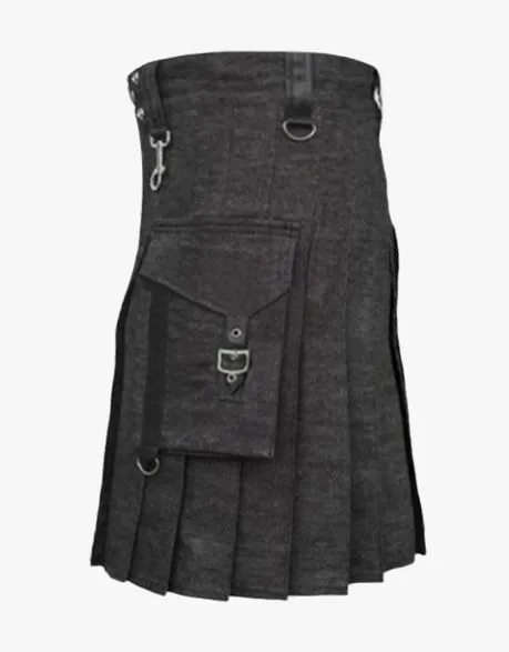 STRAPS ON A HEAVY DENIM KILT