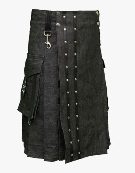 STRAPS ON A HEAVY DENIM KILT