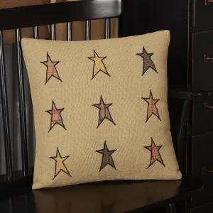 Stratton Applique Star Burlap Pillow 16" Filled