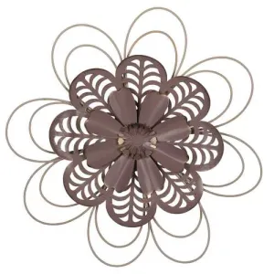 Stratton Home Decor Delicate Pink Metal and Wood Flower Wall Decor