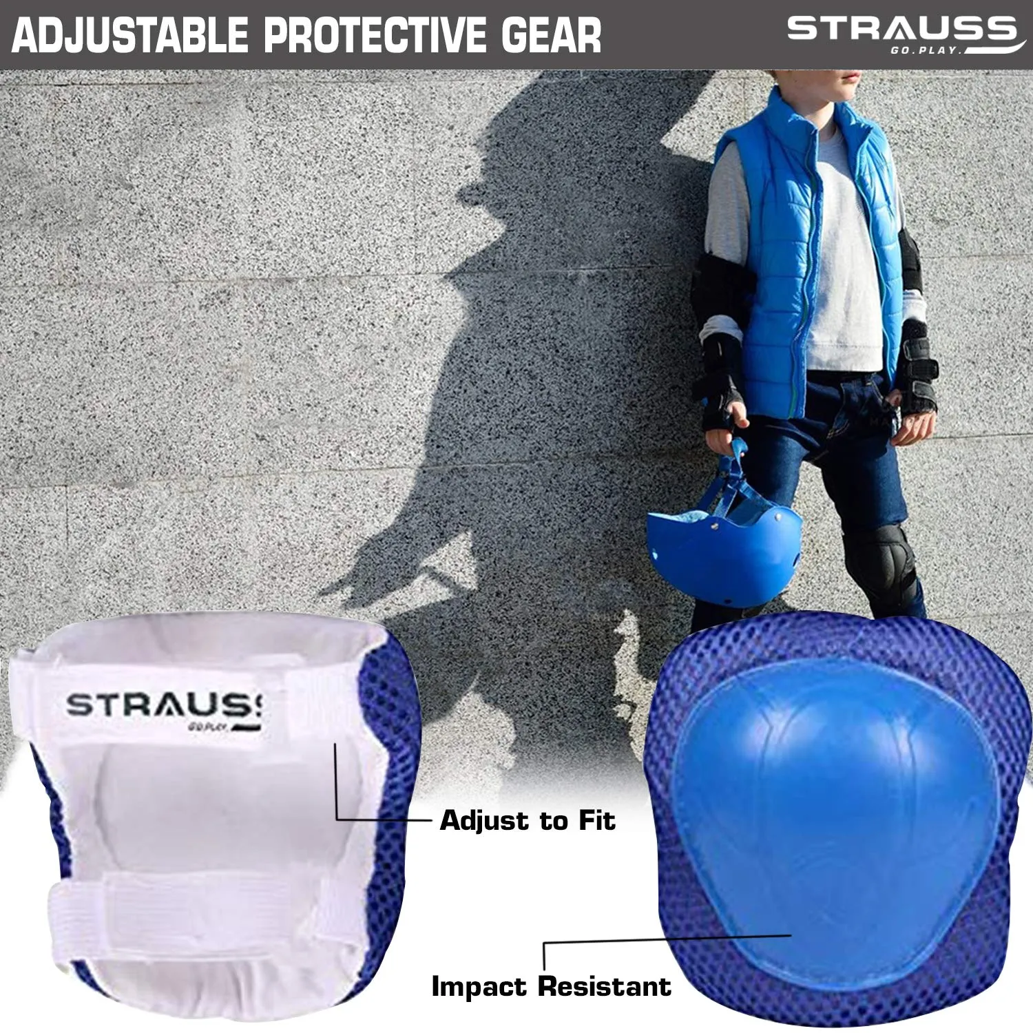 Strauss Protective Gear Set,(Red)