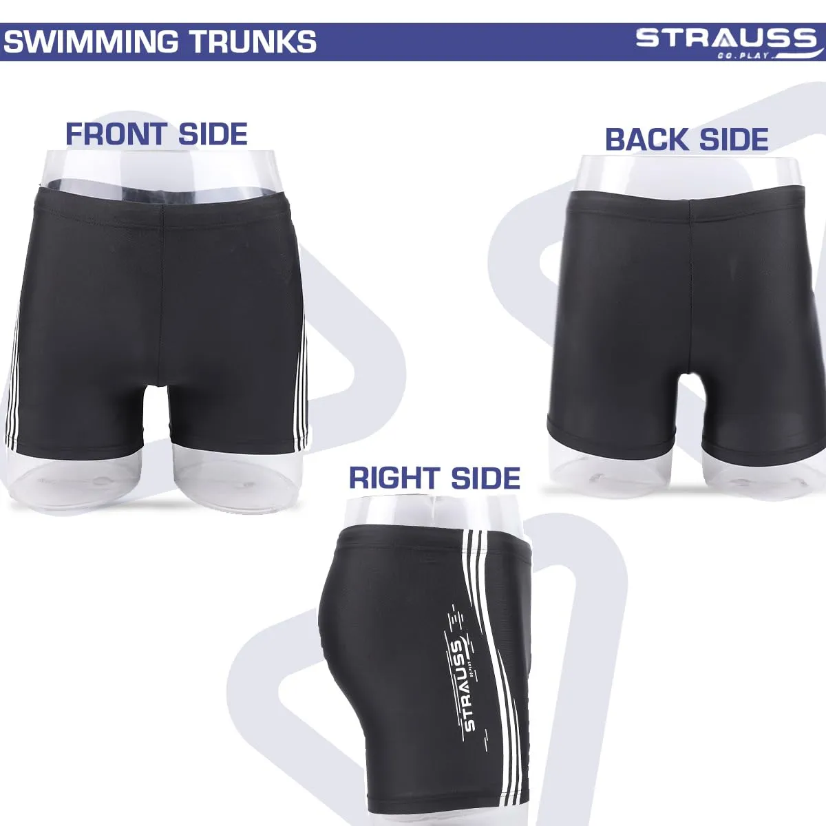 STRAUSS Swimming Shorts | Swimming Trunks for Men | Can Be Used for Gym, Running, Cycling, Swimming, Basketball, Cricket, Yoga, Football, Tennis, Badminton & More | Size: XL,(White Lines)