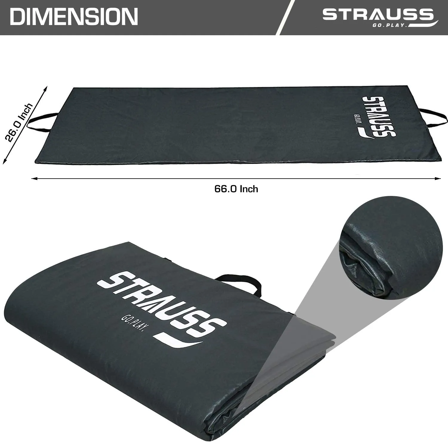 Strauss Yoga Mat Rolling | Yoga Mat For Gym, Workout at Home and Yoga | Foldable Yoga Mat | Yoga Mat for Men & Women with Carrying Strap | Yoga Mat for Meditation, Fitness & Exercise | 10 mm (Grey)