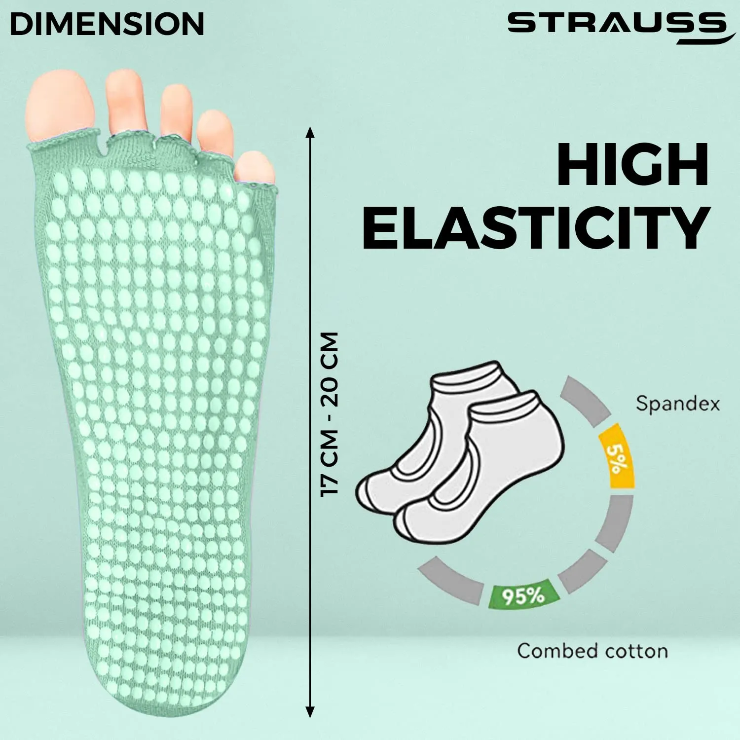 Strauss Yoga Socks, (Sea Green)