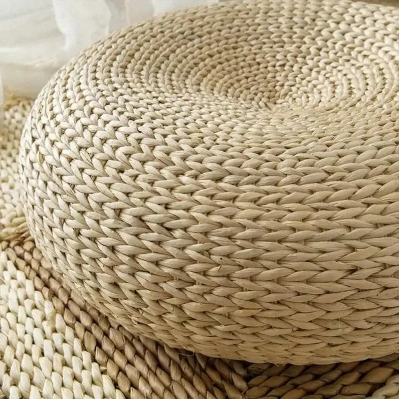 Straw Round Pouf Tatami