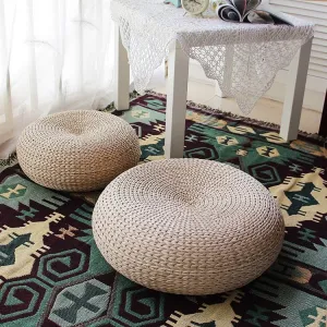 Straw Round Pouf Tatami