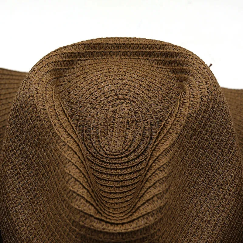 Straw Woven Leather Decorative Cowboy Hat