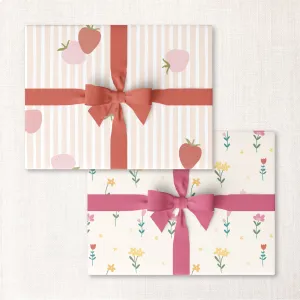 strawberries   lakehouse floral double-sided wrap sheet