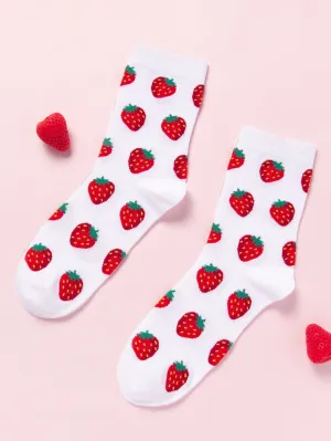 Strawberry Socks Cute Berry Socks Funny Socks for Women Novelty Socks Funky