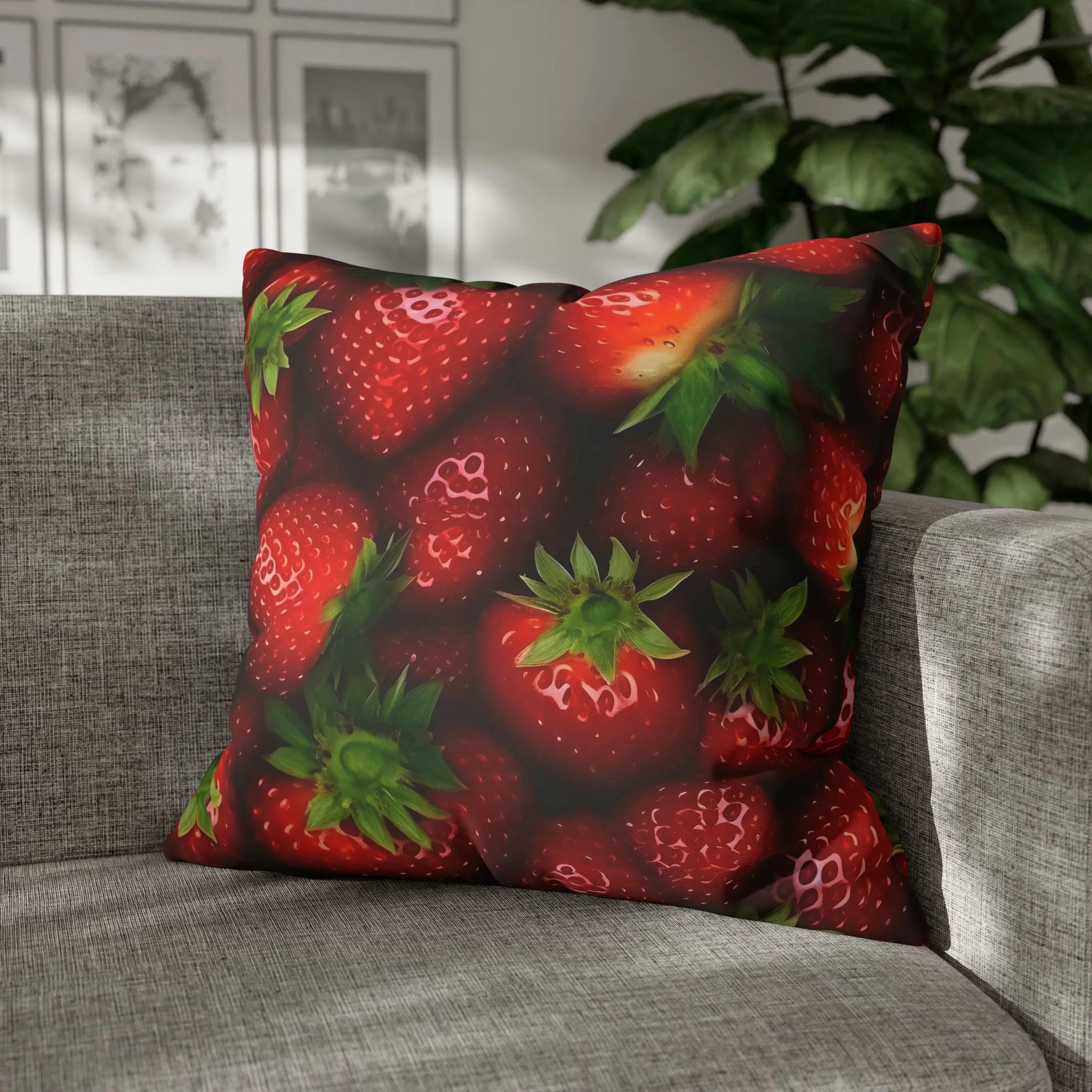 Strawberry Spun Polyester Pillowcase