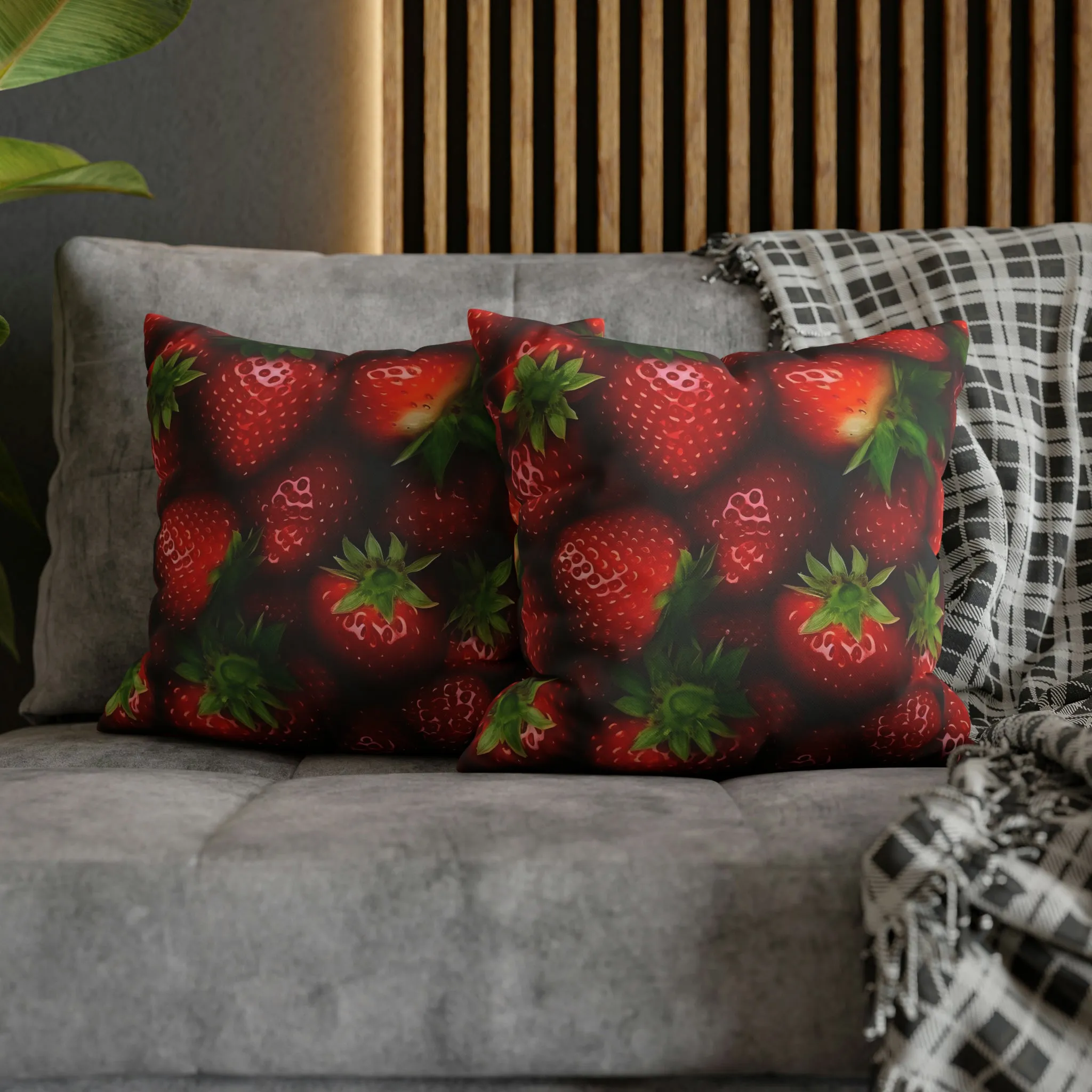 Strawberry Spun Polyester Pillowcase